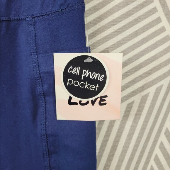 NEW Sweater Project Pants Crop Leggings Plus 3X Pull On Stretch Waist Navy Blue - Picture 5 of 7